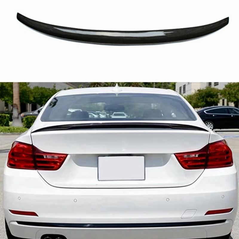 

F32 Real Carbon Fiber Car Trunk Boot Lip Spoiler Wing Lid Big For BMW F32 4 SERIES 428i 435i 440i 2DR 2014-2020 P Style