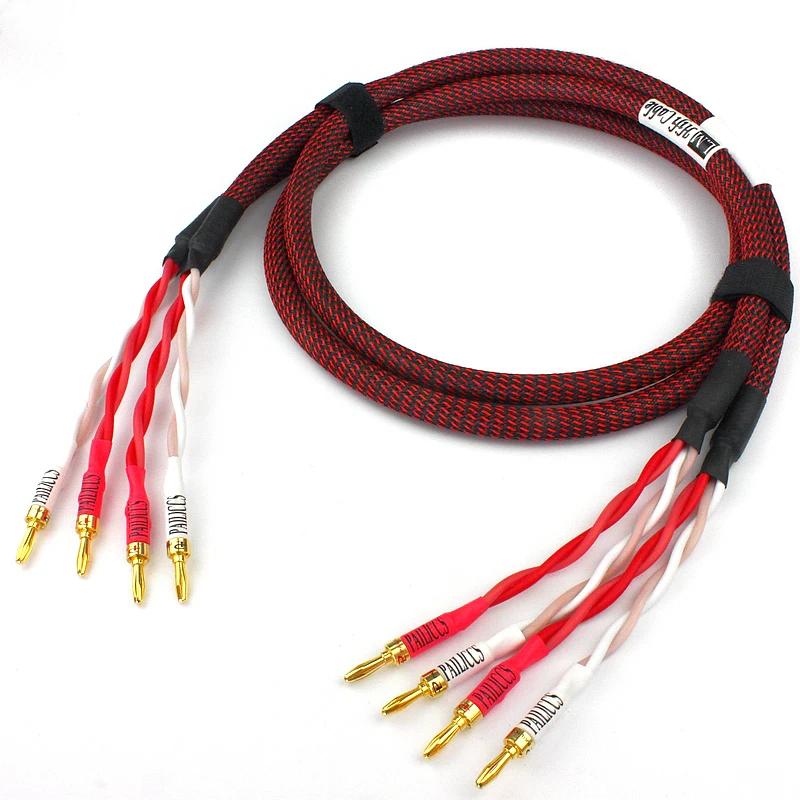 HIFI OFC Audio Speaker Cable For Stereo Amplifier Line High Purity Oxygen-free Copper With Gold-plated Banana Plug