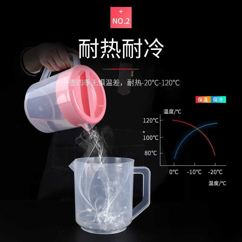 Aixiangru Plastic Pitcher, Water Jug, Temperature Resistant Tea Pot, Heat Bubble Tea Kettle, 3L