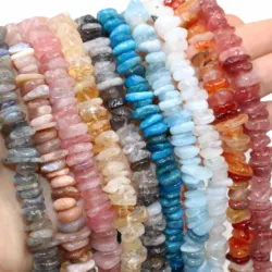 3-12mm Natural Stone Irregular Agates Lapis Lazuli Tourmaline Spacer Rondelle Beads Charm DIY Bracelet Necklace Accessories