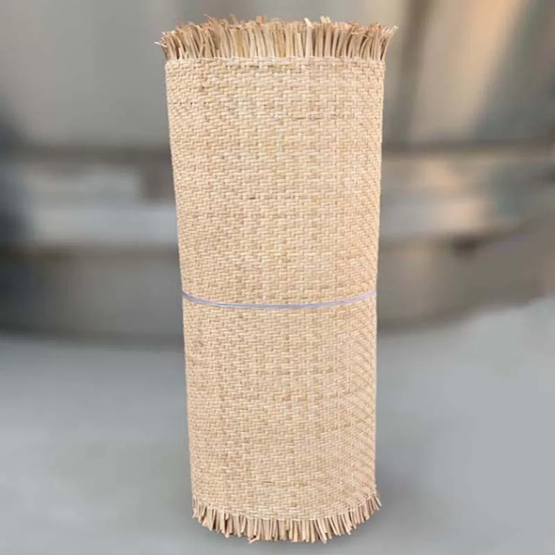 L Shape Natural Indonesian Real Rattan Cane Webbing Roll Handmade Weaving Material Furniture Chair Table Ceiling Cabinet