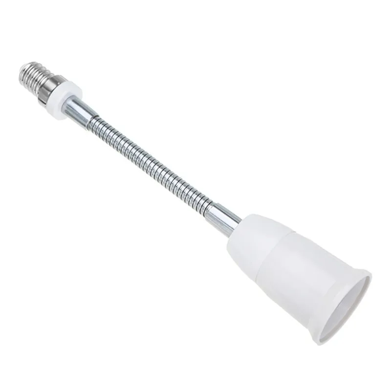 1pcs 18CM E14 to E27 Flexible Extend Bulb Base Lamp Adapter Screw Holder Converter AC250V White Support Dropshipping