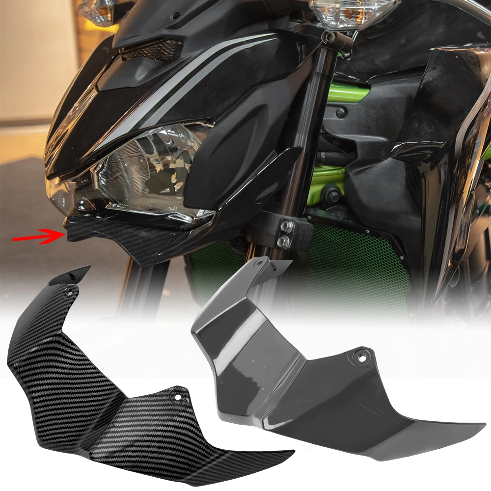 

Motorcycle Accessories Front Headlight Fairing Beak Cowl Cover Extension Aerodynamic Winglets For Kawasaki Z900 2017 2018 2019