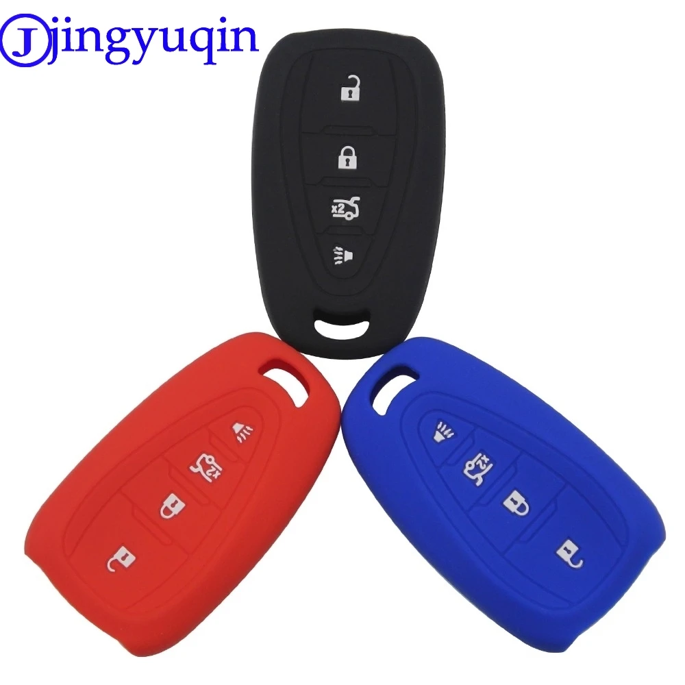 

Пульт дистанционного управления jingyuqin с 4 кнопками, силиконовый автомобильный телефон, защитный набор, оболочка для Chevrolet Tracker Cruze