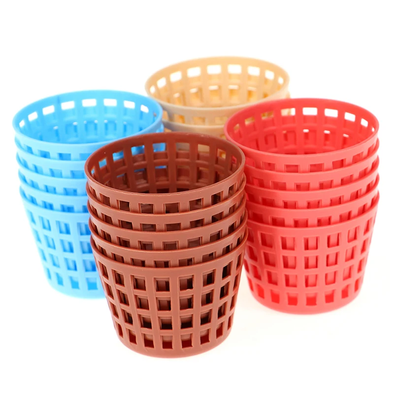 5Pcs 1:12 Dollhouse Miniature Storage Basket Laundry Basket Doll Fruit Vegetable Food Storage Basket Doll House Miniature Decora