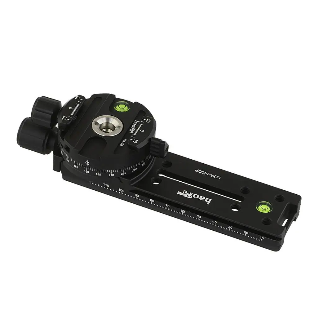 Haoge-braçadeira panorâmica para trilho, acabamento em forma de cauda de andorinha dupla, 140mm, pinça, encaixe para macro, zoom