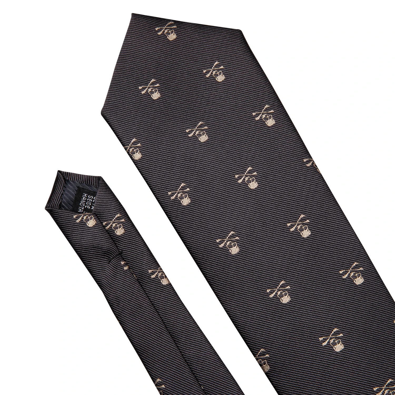 Brown Skull Fashion Men Tie Necktie Gravat Handkerchief Cufflinks Set Silk Ties For Men Suit Party Business Gift Barry.Wang