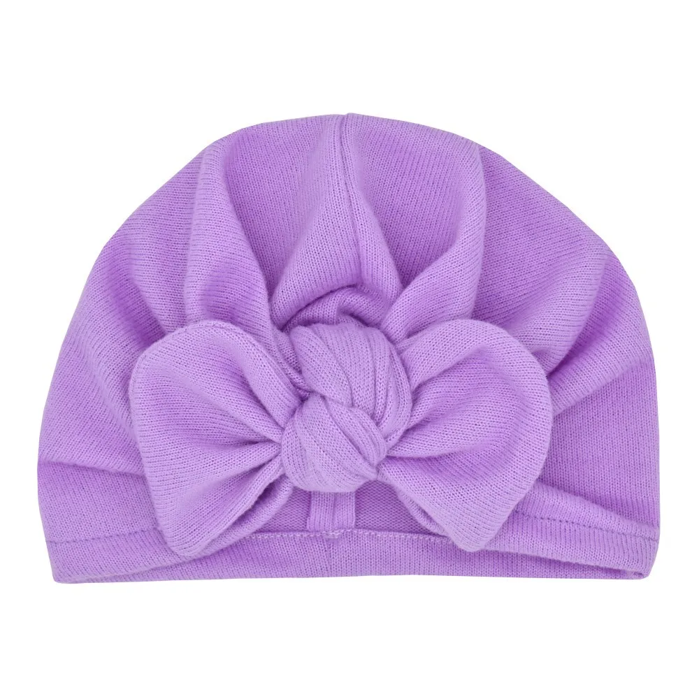 Newborn Knitted Soft Beanie Hat Bunny Ear Bow baby girlsr Hat Turban Infant Toddler Beanies Cap Soft Elastic Boy HeadWrap Bonnet