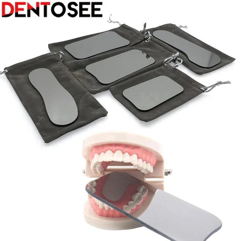 1PC/5Pcs Dental Rhodium Okluzyjny 2-stronny reflektor Wewnątrzustne szklane lustro fotograficzne