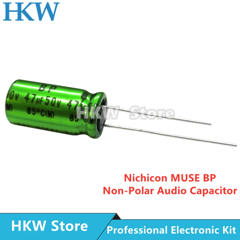 10pcs/lot 47UF 50V 10X20mm Nichicon MUSE BP ES Non Polar Nonpolar Bipolar HiFi Audio Capacitor 50V47UF New and Original 10*20MM