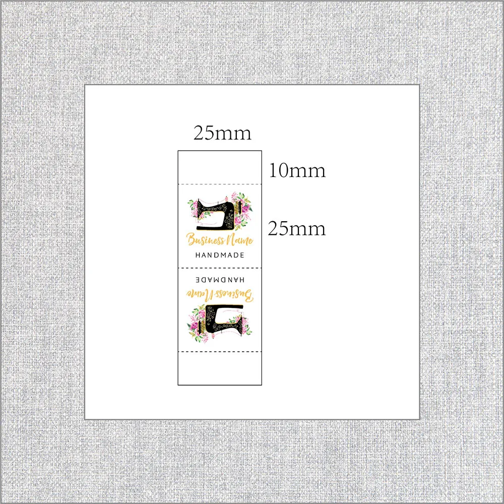 Custom Brand Label for Sewing Machine, Ribbon, Clothing, Art, 25x70mm, Gift, MD2016