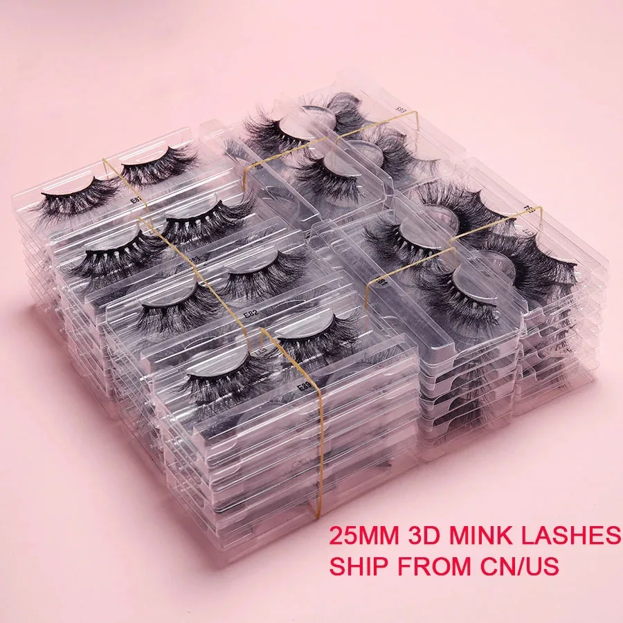 Wholesale 30 Pairs No Box Eyelashes 3D Mink Lashes Handmade Dramatic Lashes E 9 Styles Cruelty Free Mink Lash Extension Supplies