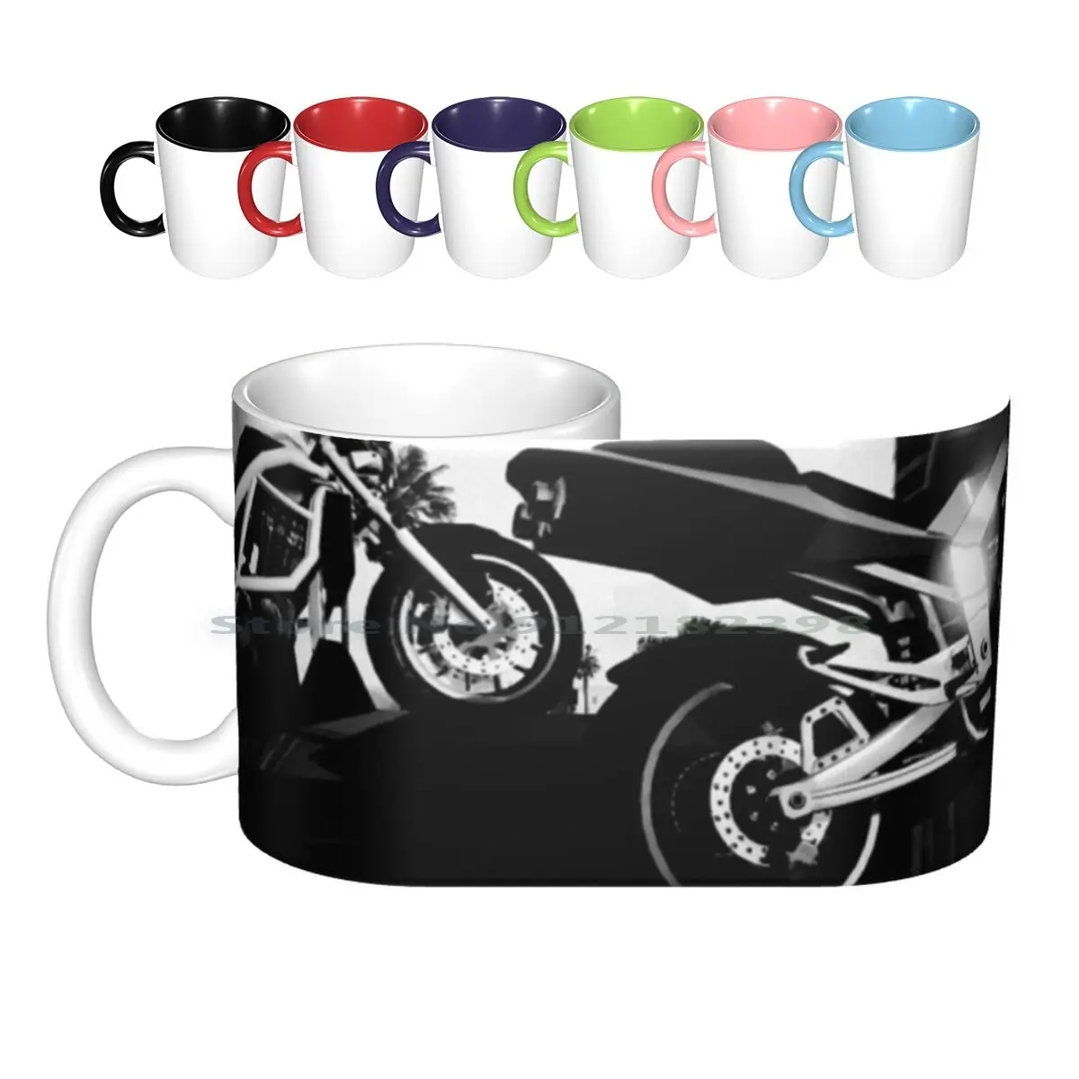 Game Photography Ceramic Mugs Coffee Cups Milk Tea Mug Game Photography Grand Theft Auto Motorcycles Bikes Creative Trending