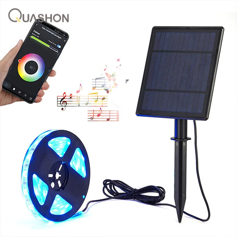 

Solar Smart APP Intelligent Control LED Solar Garden Decorative String Lights Outdoor Waterproof Colorful Lamps Landscape Lights