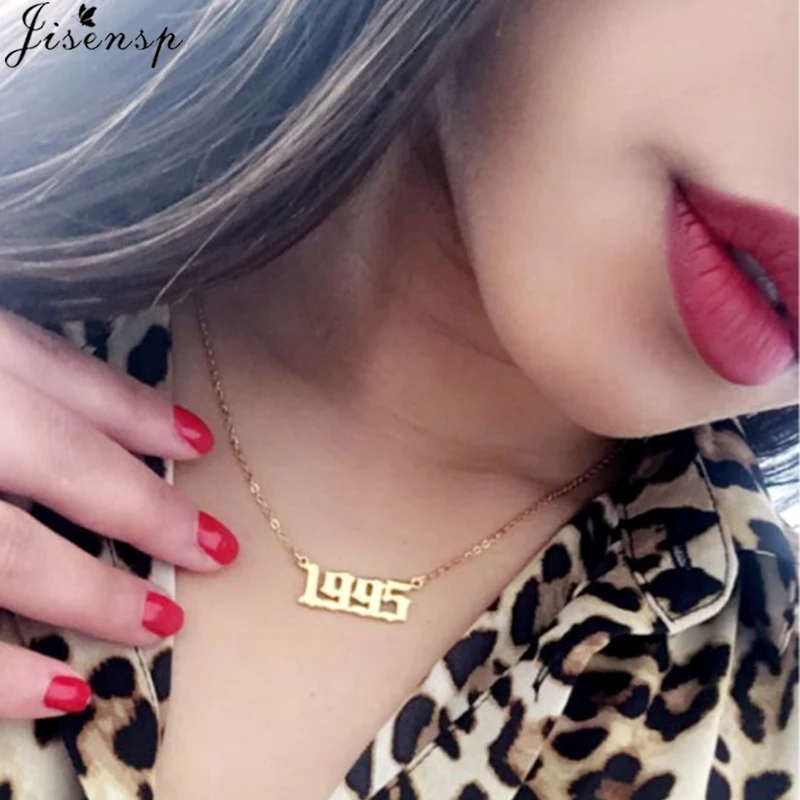 Custom Jewelry Special Date Year Number Necklaces for Women Men 1980 1989 1995 1997 1999 from 1980 to 2002 Collares