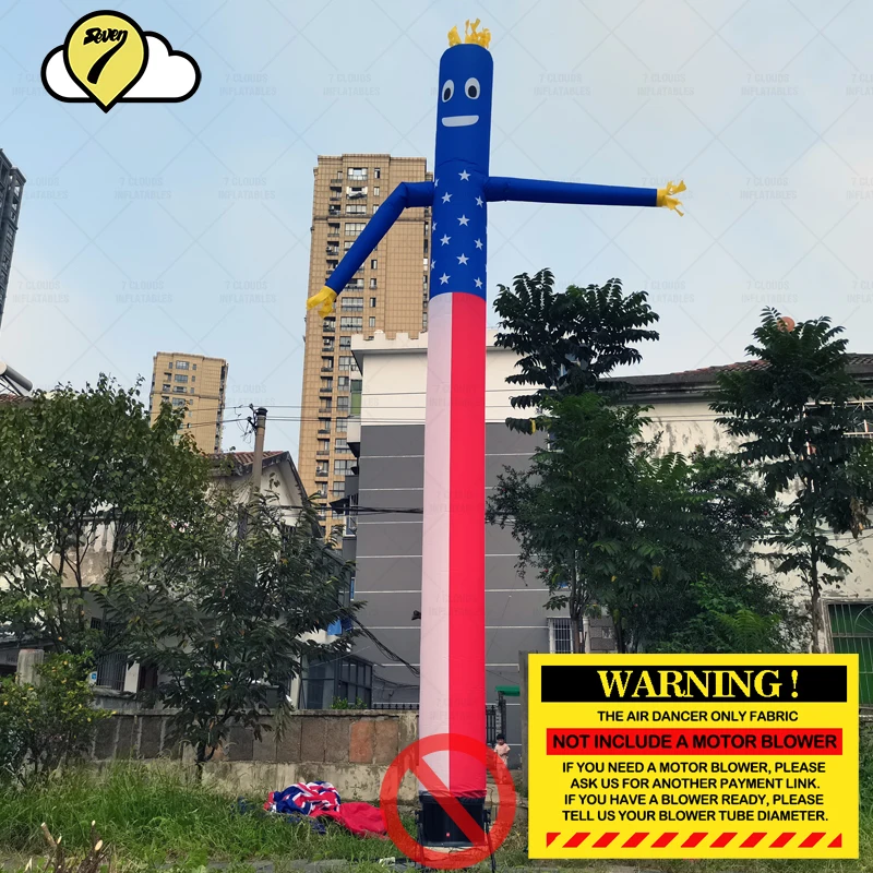 20ft Inflatable Advertising Air Sky Human Dancers Tube Puppet USA Flag Wicky Wavy Man Wind  Cartoon Advertsing Dancing Toy Happy