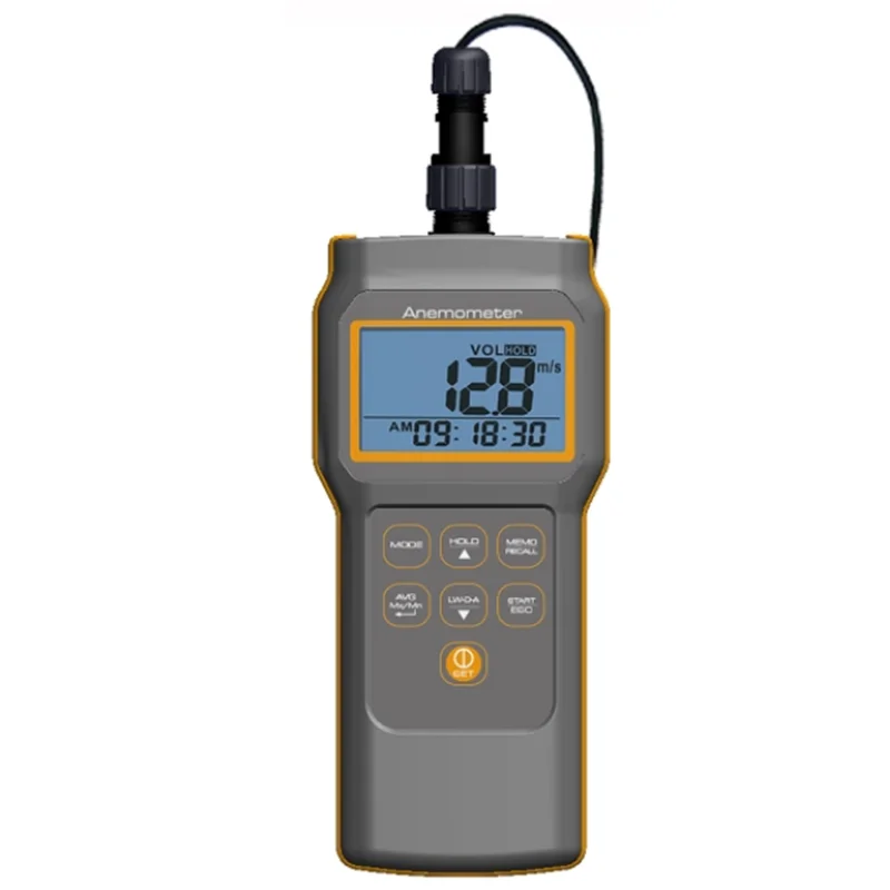 AZ 8905 Mini Vane Wind Speed Air Flow Meter PC Interface for data download,Backlight for dark area operation,Temp&RH Anemometer.