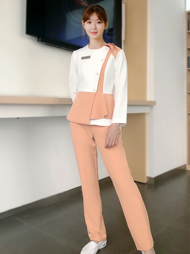 

Women's Trousers Suit Hotel Waiters Uniform Uniforme Massagista Uniform Salon Beauty