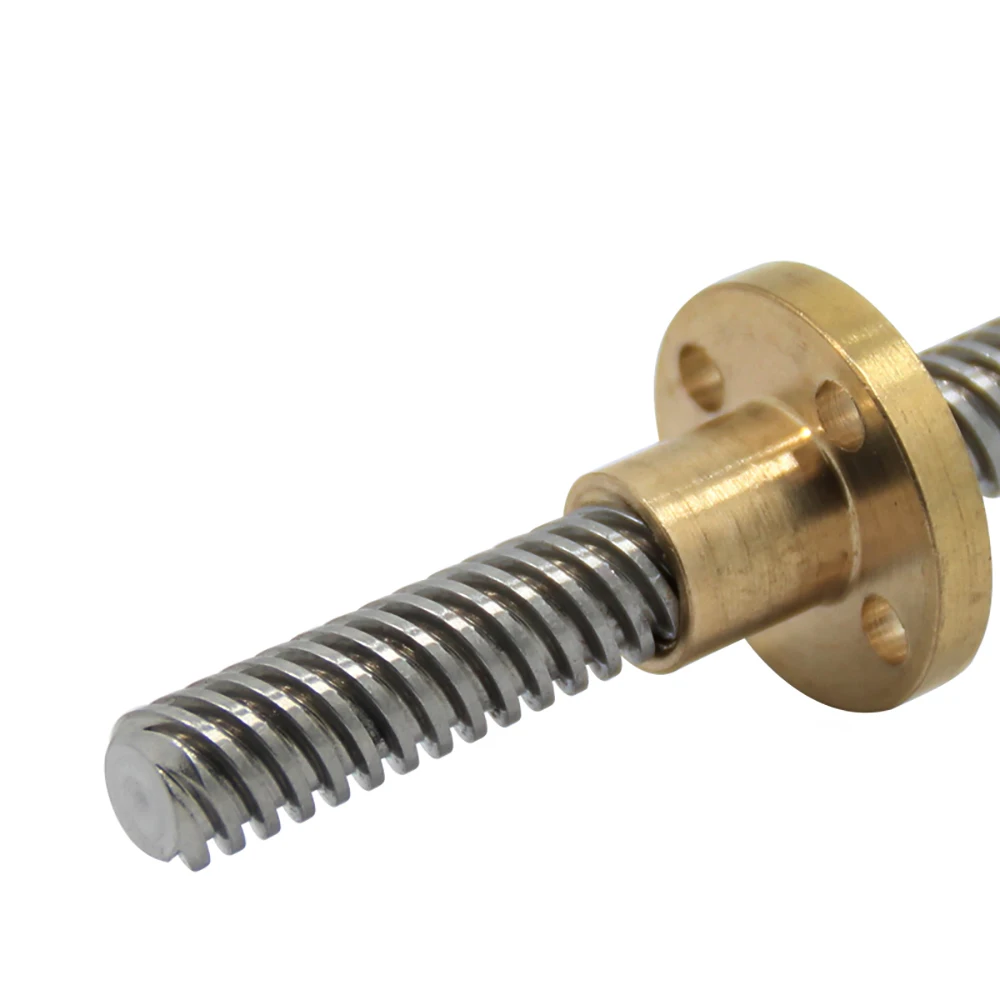 OD 8mm T8 Lead Screw Pitch 2mm Lead 8mm 150mm 200mm 300mm 350mm 400 500 600 800 1000mm 1200mm With Brass Nut For CNC 3D Printer