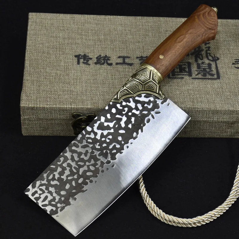 7 Inch Chinese Chef Knife Cleaver Slicing Longquan Kitchen Knife For Cutting Vegetables And Meat Handmade Forged Cooking Tools