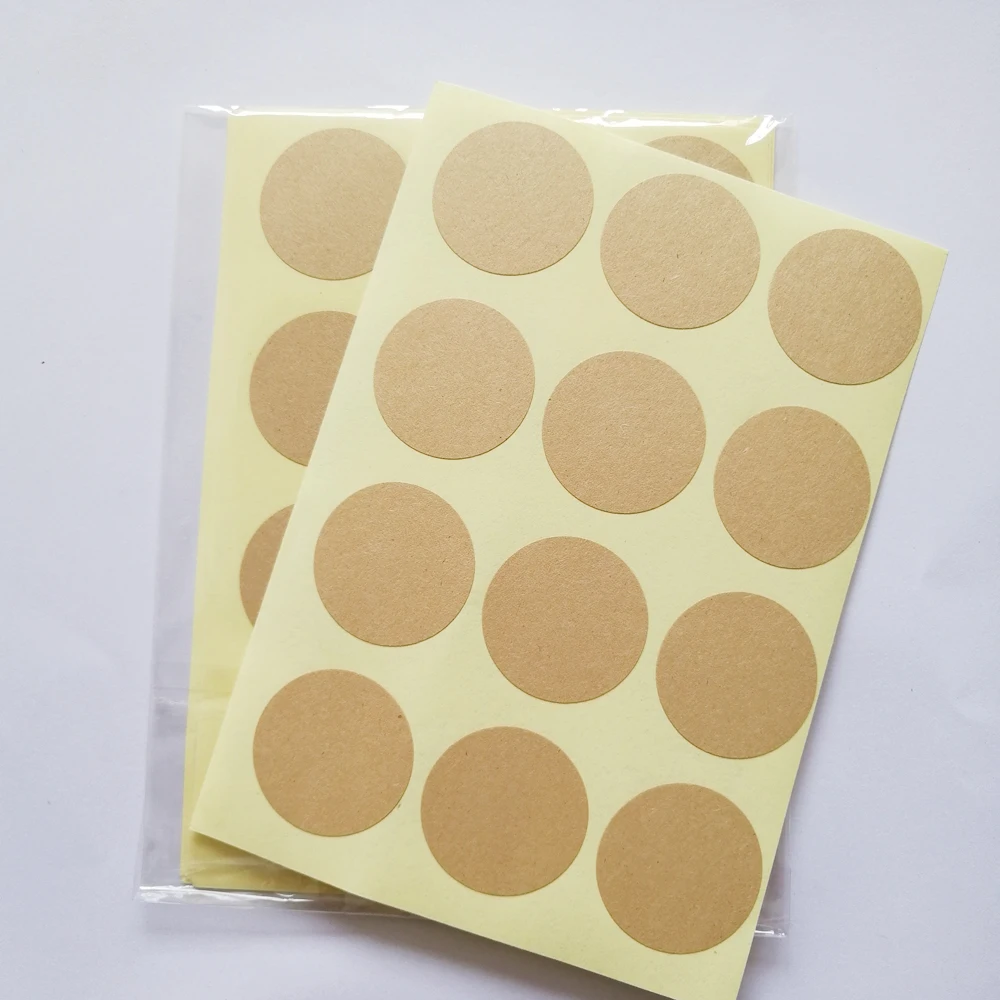 120pcs 30mm DIAMETER ROUND Shape BLANK Kraft Paper Sticker FOR HAND MADE CRAFTS