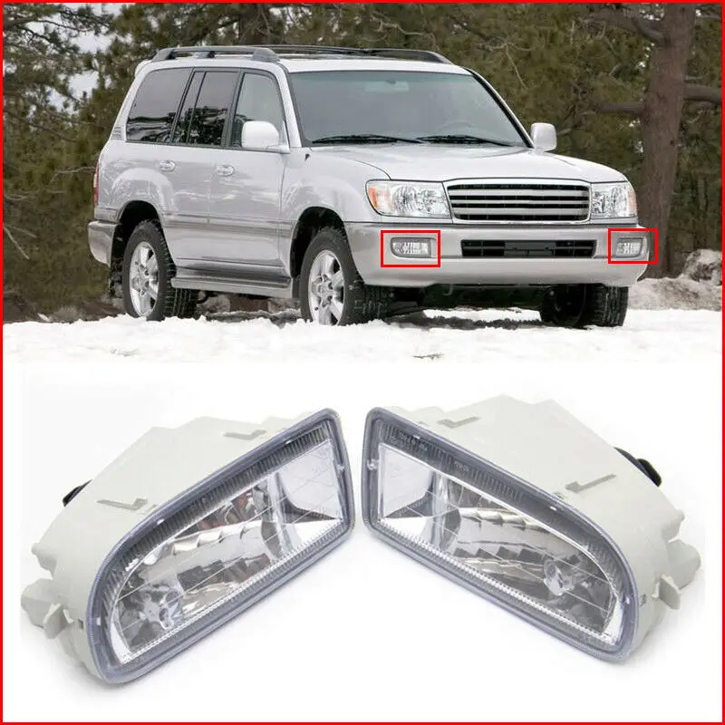 For Toyota Land Cruiser LC100 1998-2007 2PCS/1Pair Front Bumper Fog Driving Light Lamp