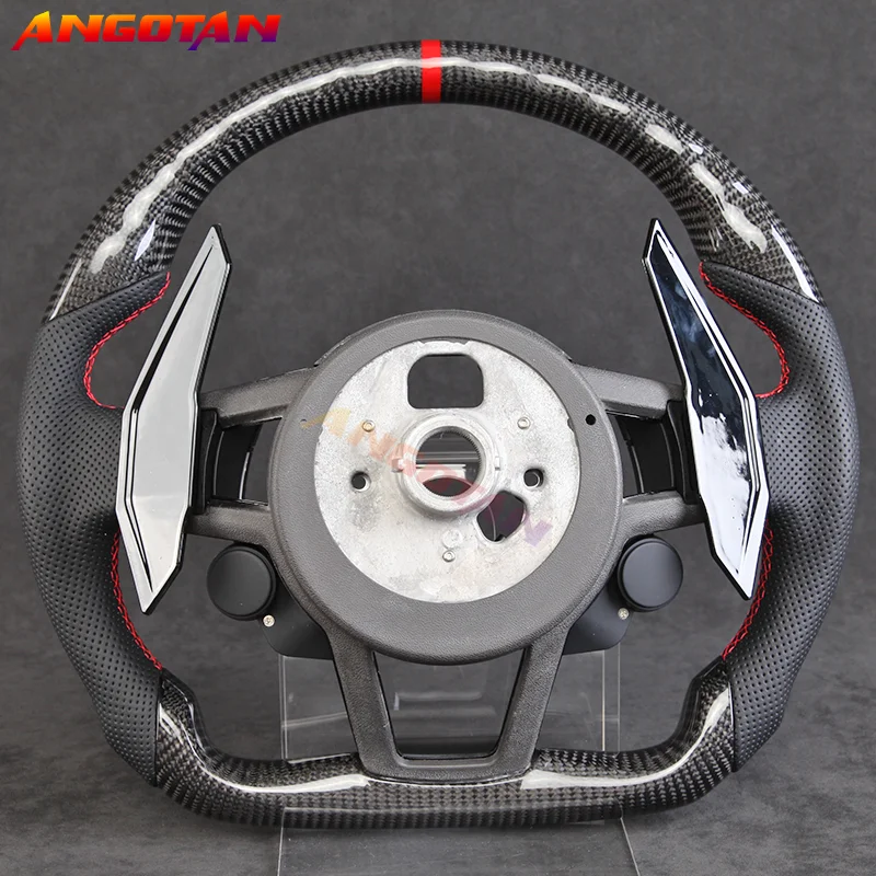 Carbon Fiber Steering Wheel Fit For Audi  R8 TT TTs  Sport Car volante esportivo Perforated Leather