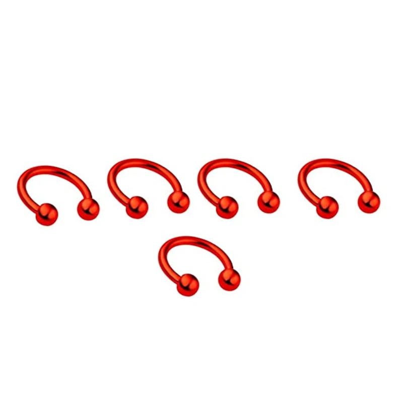 5pc 16G Nose Hoop Rings Stainless Steel Nose Horseshoe Hoop Rings Eyebrow Lip Ear Tragus Septum Piercing Jewelry Hanger Retainer