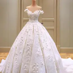 Abito da sposa 2021 nuovo Vestido De Noiva lusso Sexy scollo a v lungo pennello treno abito da ballo foto reale Robe De Mariee personalizza