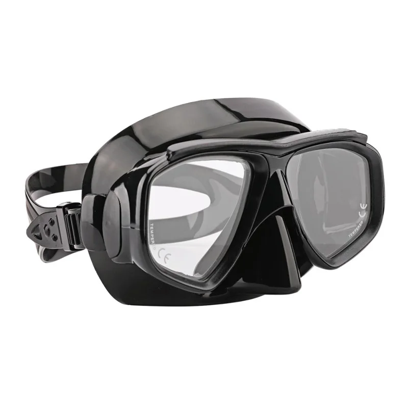 

Soft Ｂlack Silicone Tempered Glass Myopia Lens Scuba Diving Mask For Adult Ultra Low Volume Freediving Favor Swimming Goggles