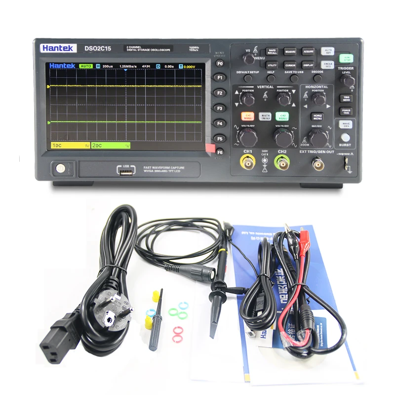 Hantek Digital Oscilloscope DSO2C10 2C15 2D10 2D15 2 Channels 100Mhz/150Mhz Storage Osciloscopio 1GSa/s Sample Rate