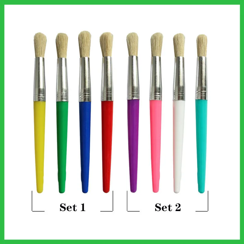 

Art Supplies Candy-Colored Round-Head Paint Brushes Brush Pen,4Pcs/Set Bristle Brushes Acrylic And Watercolor Brushes