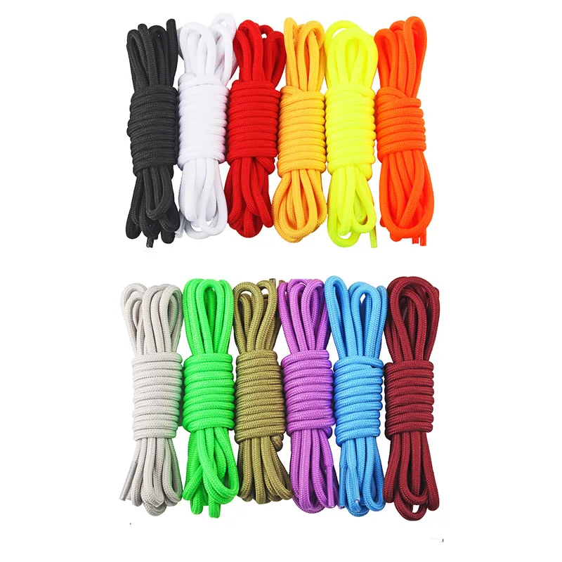1Pair Round Solid Shoelaces Top Quality Polyester Shoes Lace Solid Classic Round Shoelace 50cm,80cm,100cm,120cm