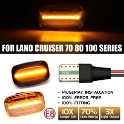 Scroll Dynamic LED Flashing Light Turn Signal Repeater Side Fender Lamp For Toyota Land Cruiser Landcruiser 70 80 100 Series