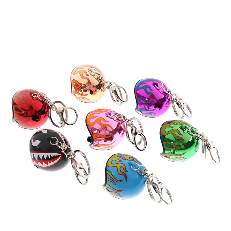 Motorcycle Helmet Keychain Keyring Key Chain Ring Pendant Men Women Car Interior Decoration Present Collection Souvenir