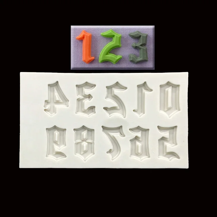 Gotische Alphabet- und Zahlen-Fondant-Kuchenform Schokoladenform für Küchendekoration – Detail 5