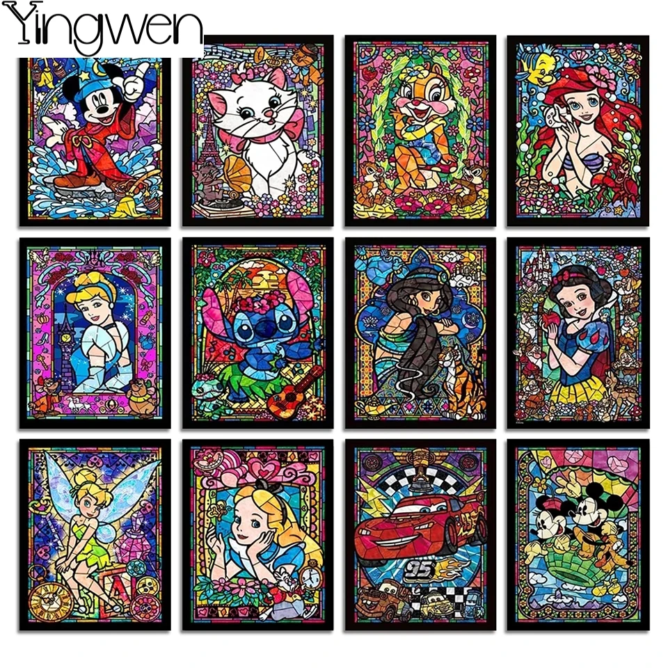 5D Diamond Painting Disney Princess Full Diamond Embroidery Cross Stitch Set Mosaic Picture Home Dekoracyjna postać z kreskówki