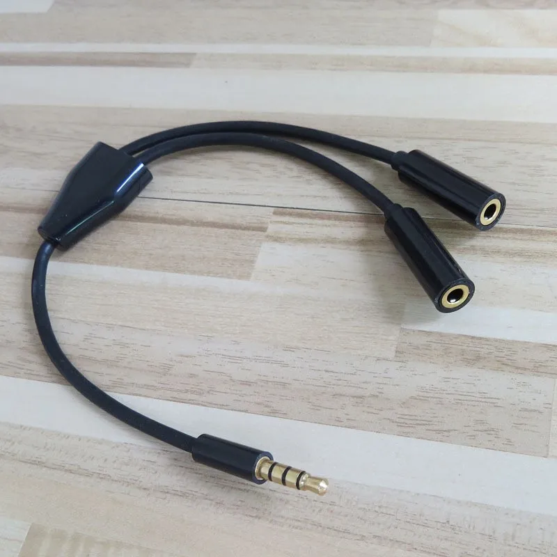 20CM 3.5mm 4 polak mężczyzna do 4 biegunów kobieta Stereo Audio Y Splitter adapter kabel słuchawek