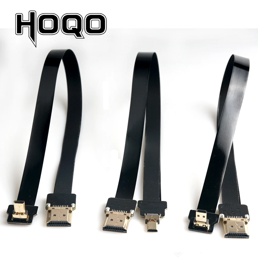 Angular FPV MicroHDMI para HDMI-compatible Plano FPC 20cm 30cm 50cm  pe pes sj4000 sjcam sj5000 gopro hero 4 hero 3 xiaomi yi