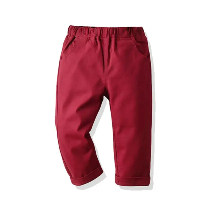 Pantalones finos de algodón para niños, ropa informal, blanco y negro, primavera y otoño