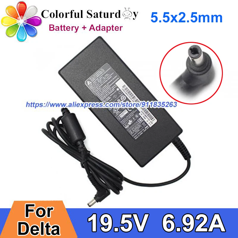 

Original DELTA ADP-135KB T AC Adapter Charger 19.5V 6.92A For DELTA Laptop Power Supply 5.5x2.5mm
