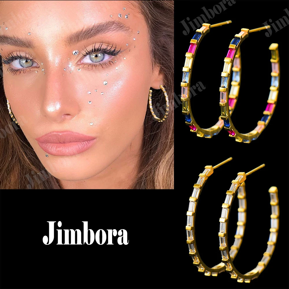 GODKI Jimbora New Original Luxury Circel Earrings Full Cubic Zirconia Bridal Wedding Women Girl Daily Trend Jewelry 2020 Hot New