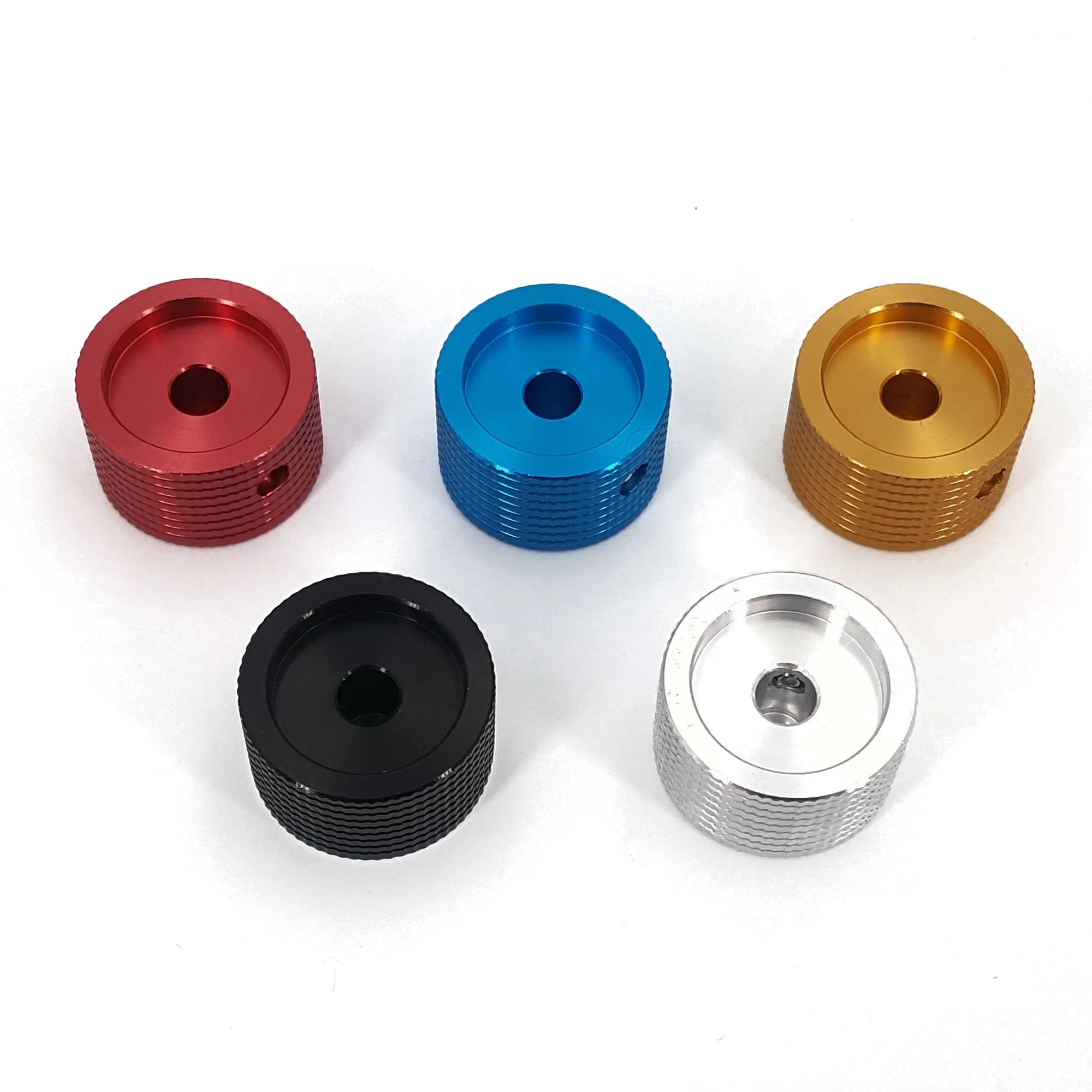 Solid Aluminum Alloy 25 x 15.5mm Volume Rotary Control 6mm Dia Potentiometer Cap Knob