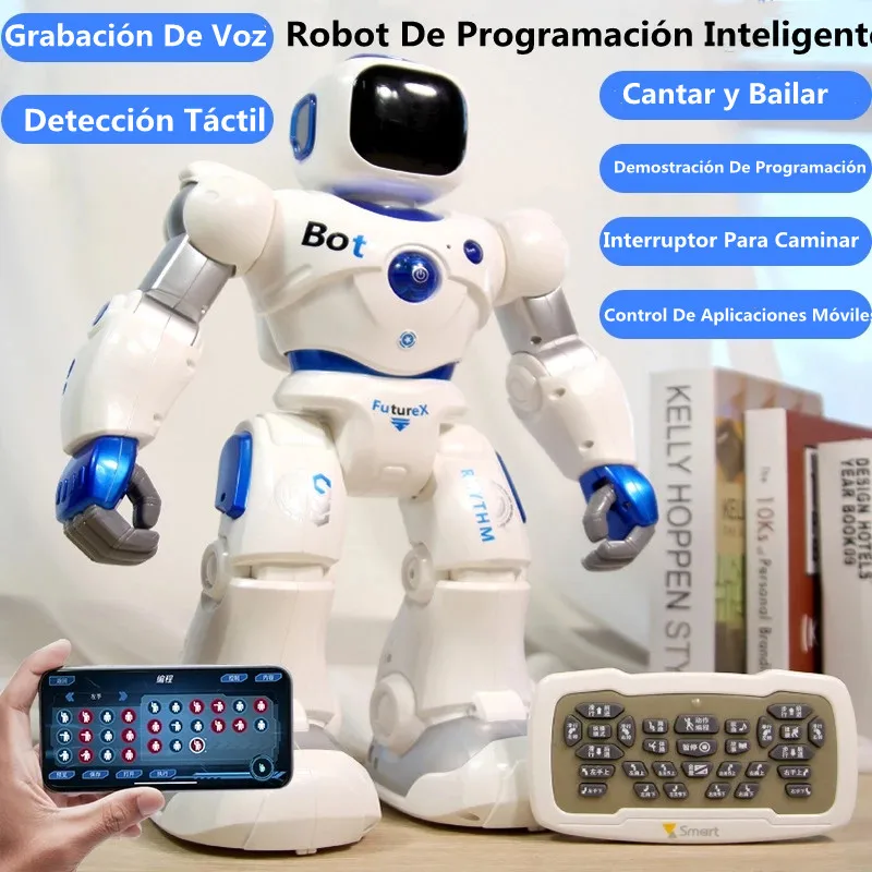 Control por aplicación, 2,4 GHz, programación de modo Dual, demostración, Robot RC, interruptor para caminar/deslizante, detección táctil, grabación de voz, canto, baile, rompecabezas, juguetes RC