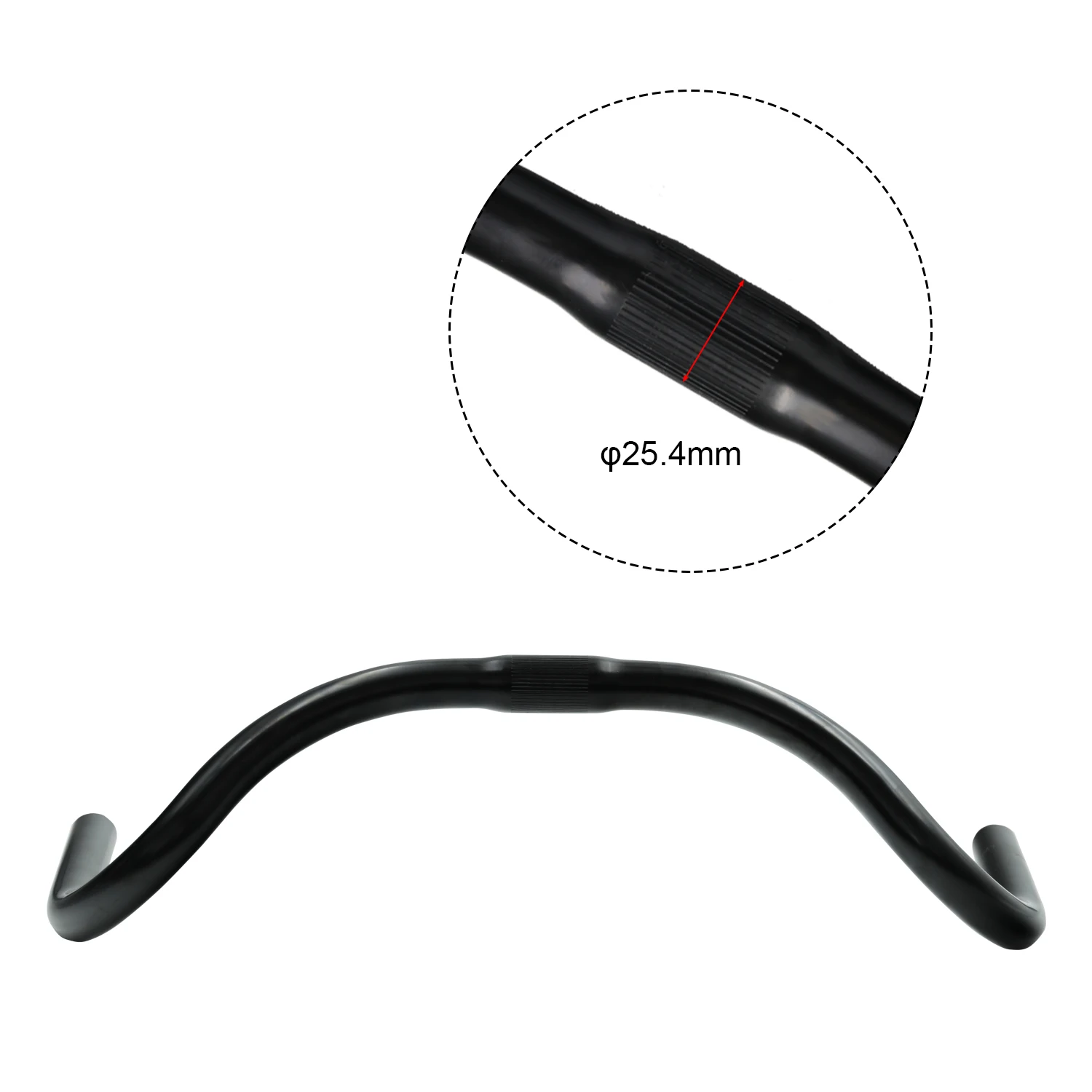 Bike Handlebar Aluminum Alloy Bar Bent Handlebar 25.4mm 440mm for Road Bike Leisure Bicycle