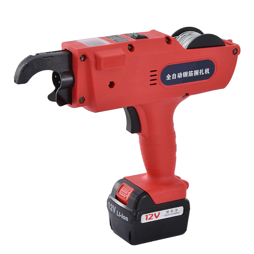 Atadora de barras de refuerzo eléctrica, máquina de encuadernación de barras de refuerzo de batería de litio recargable de mano, atadora automática de barras de refuerzo, 12V 8-34