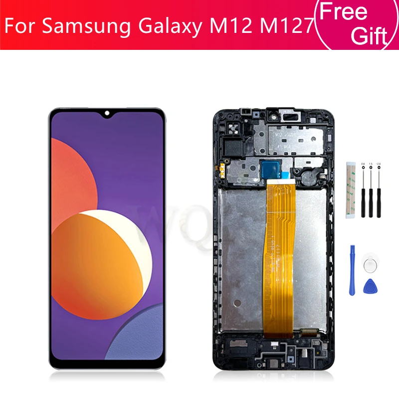 

For Samsung Galaxy M12 M127 Display LCD touch Screen Digitizer Assembly With Frame For Samsung M127 Replacement Repair Parts