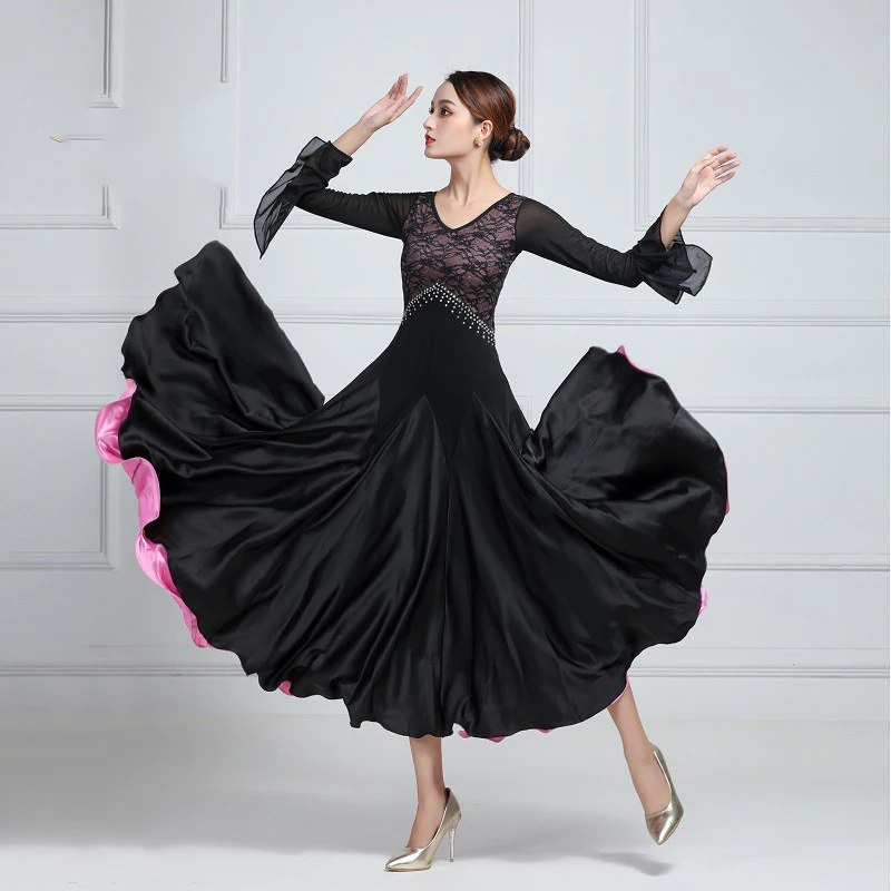 Ballroom Dance Dress Women Competition Modern Tango Costumes V-neck Standard Waltz Party Performance Clothes Stage Dancewear