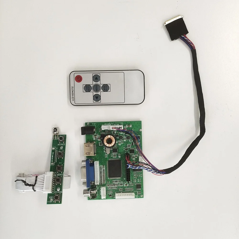 Placa controladora de áudio VGA compatível com HDMI, kit de driver remoto para B156XW01, V0, 1366X768, 15,6 "tela do monitor, DIY LVDS