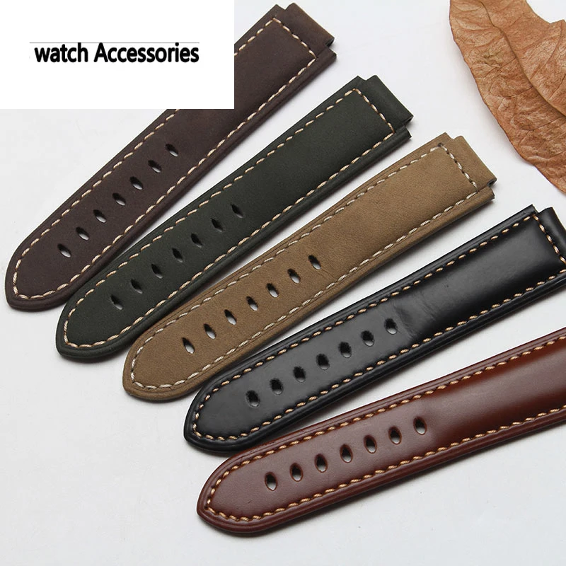 Crazy Horse Cowhide watchband For men\'s Timex T49859|T2N720|T2p141|T2n722|723|738|739 Strap with Screw rod tools